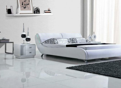 Designer bed, beds, double bed, bedroom, upholstered bed, leather bed.